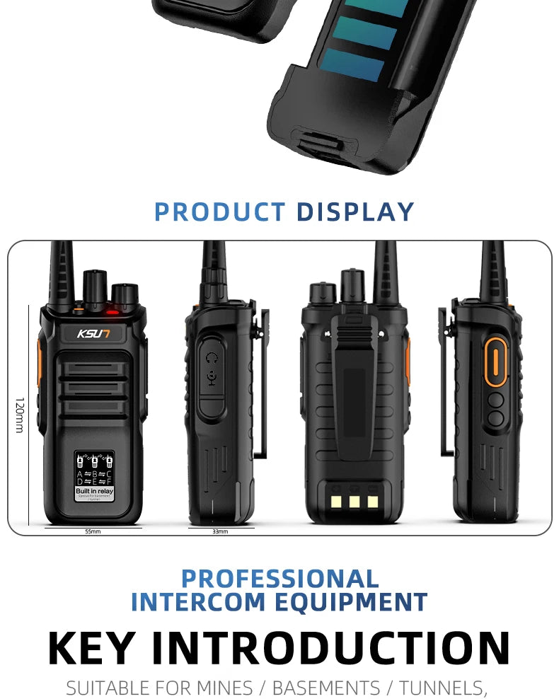 KSUT RL30 Repeater Walkie Talkie Long Range 2 Pieces Professional Wireless Communication Radios For Tunnel Cellar Talkie Walkie