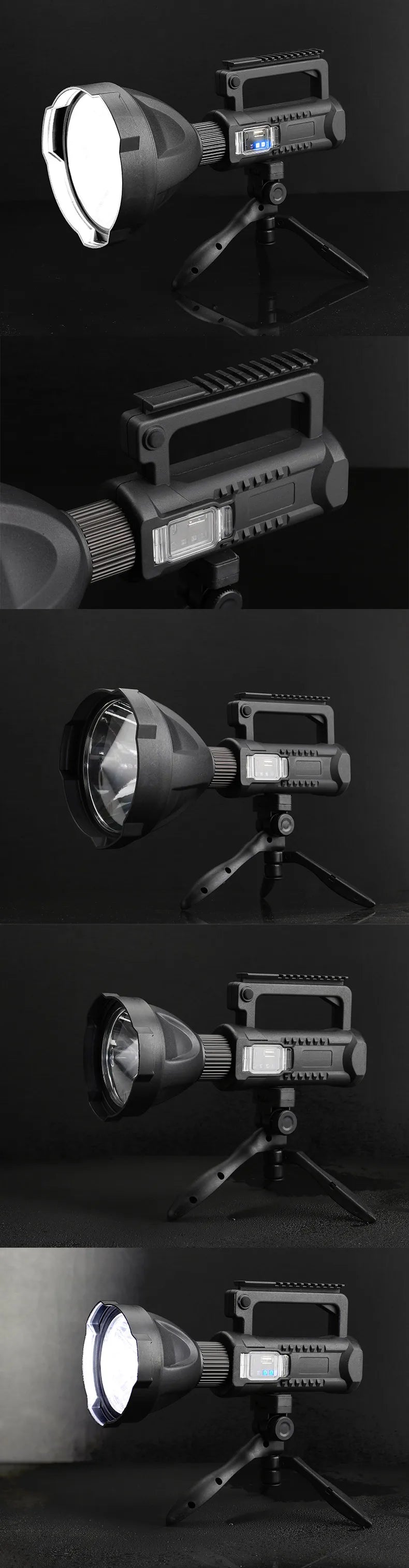 XHP70.2 Super Bright LED Rechargeable  Big Head Searchlight Handheld Work Light Spotlight Floodling 40W Torch Lantern