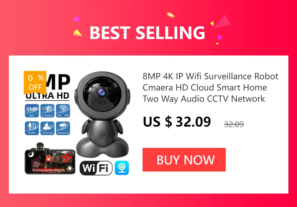 8MP 4K Dual Lens WiFi IP Camera Night Vision Ai Human Detect PTZ Outdoor Video Camara Wireless CCTV Security Protection Camera