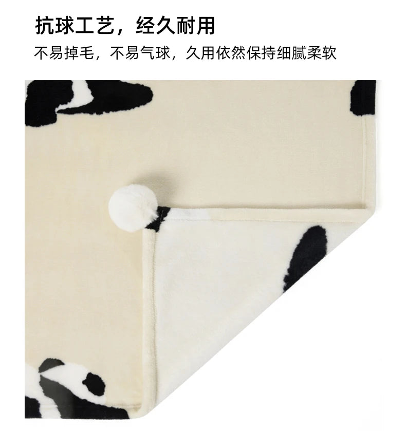 White Panda Pie Air Conditioning Blanket Panda Office Nap Flannel Sofa Dormitory Blanket