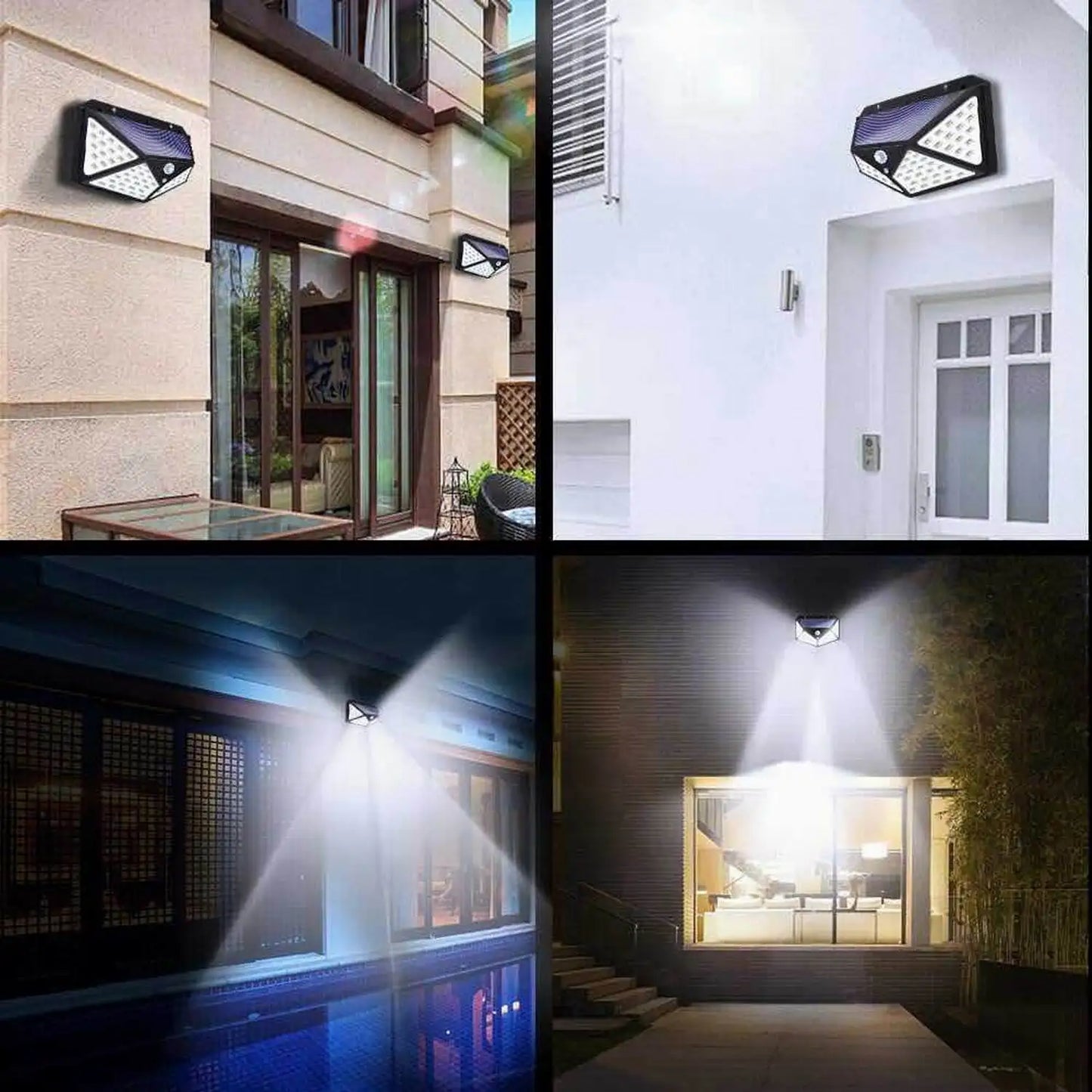 Solar Lights Outdoor 6 Pack, 100LED/3 Modes 270° Lighting Angle Motion Sensor Security Lights, IP65 Waterproof