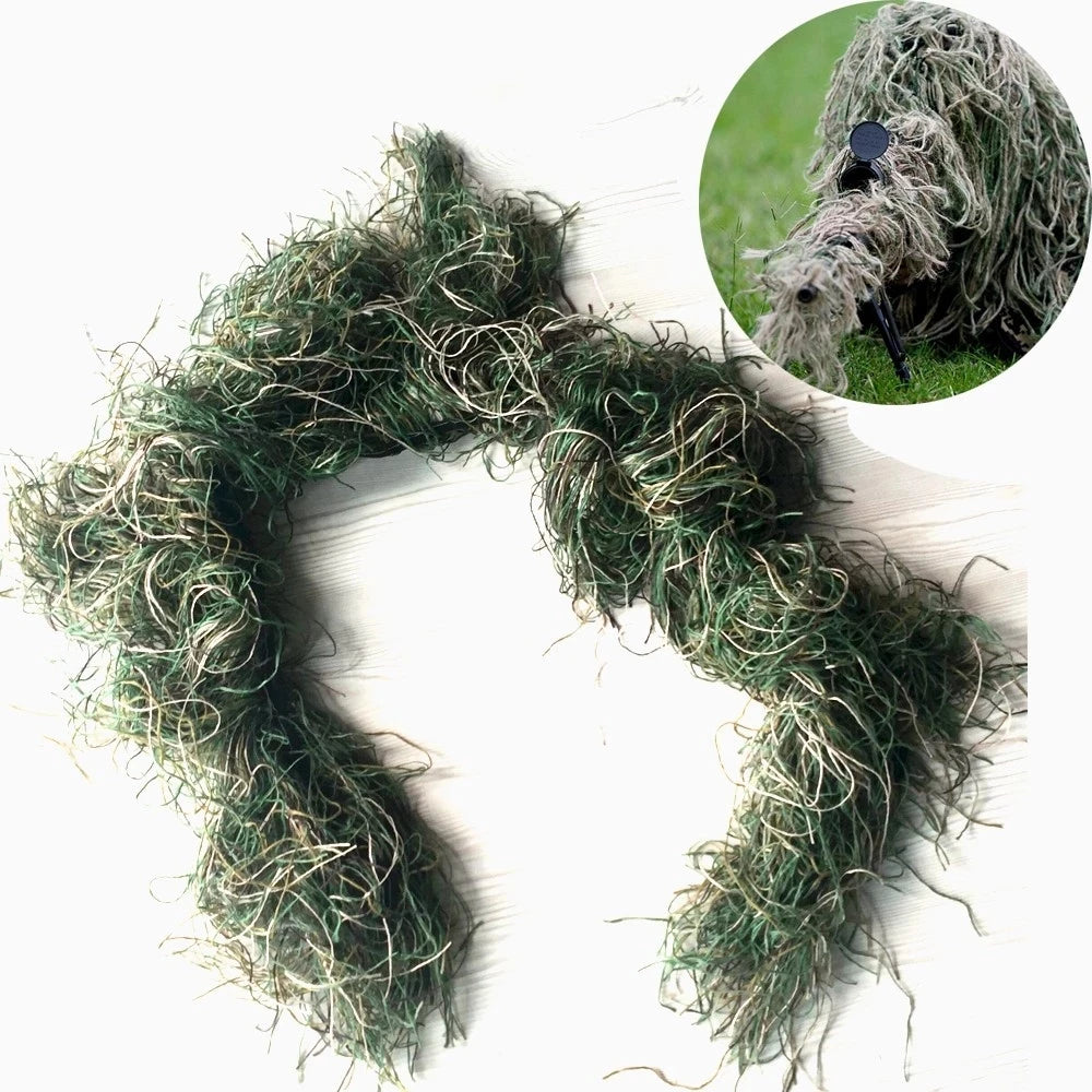 1.2M Elastic Ghillie Clothing Camouflage Rope Holster Wrap Outdoor Tactical Cs Rope Gear Depth  Concealment of Concealed Wool