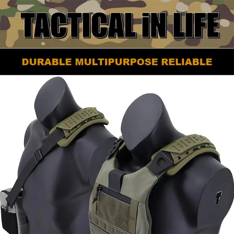 Tactical Shoulder Pad Strap Vest Comfort Cushion Laser Cutting Pad Nylon Mesh Protect Pads Molle For Hunting Vest Accessory