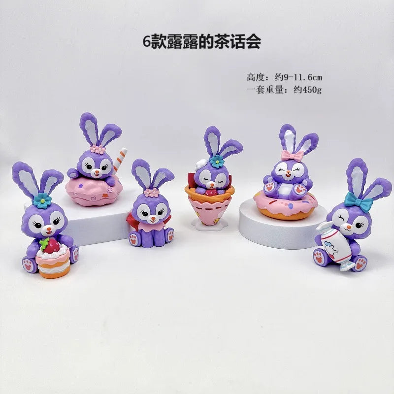 Disney Cute Cartoon Anime StellaLou Tea Party Cuisine Series Six Styles Garage Kit Dolls Models Toys Girl Heart Ornament Gifts