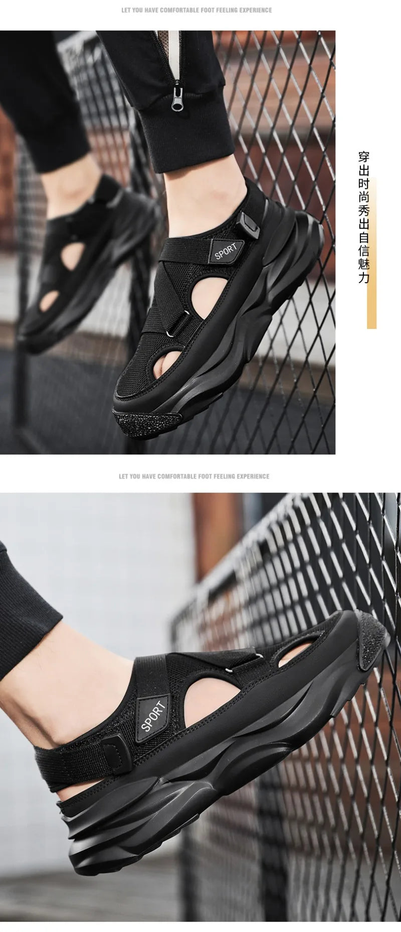 Sandals for Men Summer Cave Casual New Baotou Sports Shoes Men's Water Proof Sandals for Male Beach Shoes Platform Sandals 슬리퍼44