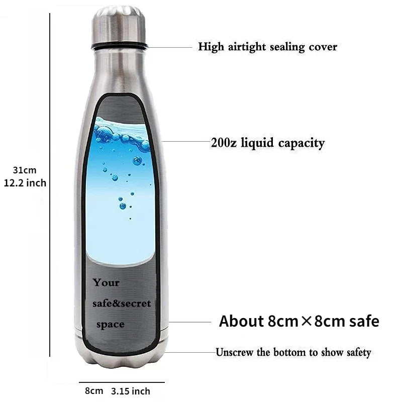 750ml Diversion Water Bottle Portable Water Bottle Secret Stash Pill Organizer Can Safe Hiding Spot for Money Bonus Key Ring Box