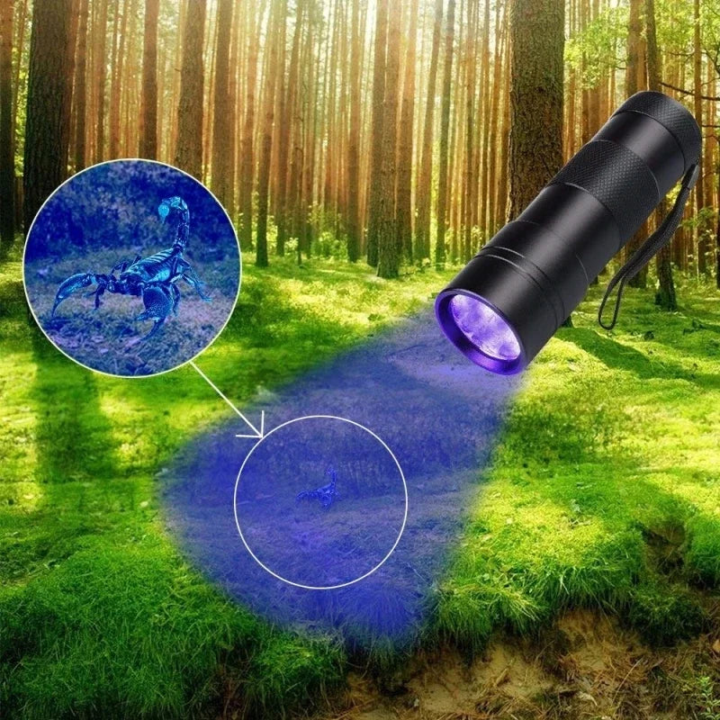 1-10Pcs UV Flashlights 395nm Black Light 9 LED Ultraviolet Lamp Torch UV Light Detector for Pet Urine Stains Bug