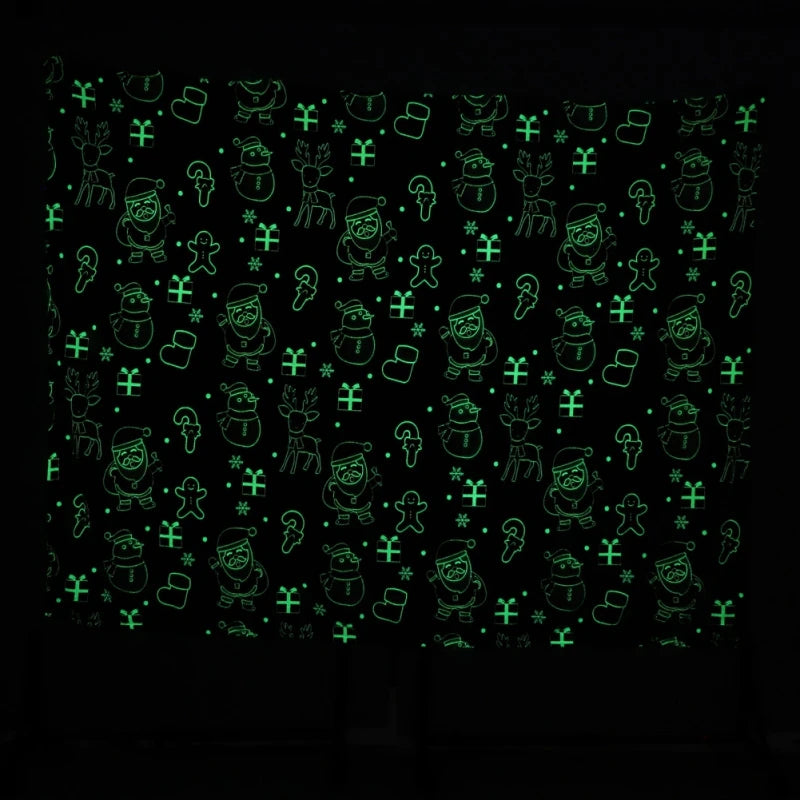 Christmas Glow In The Dark Blanket Gift Soft Plush Flannel Luminous Blanket Children Luminous Glow Santa Claus Blanket