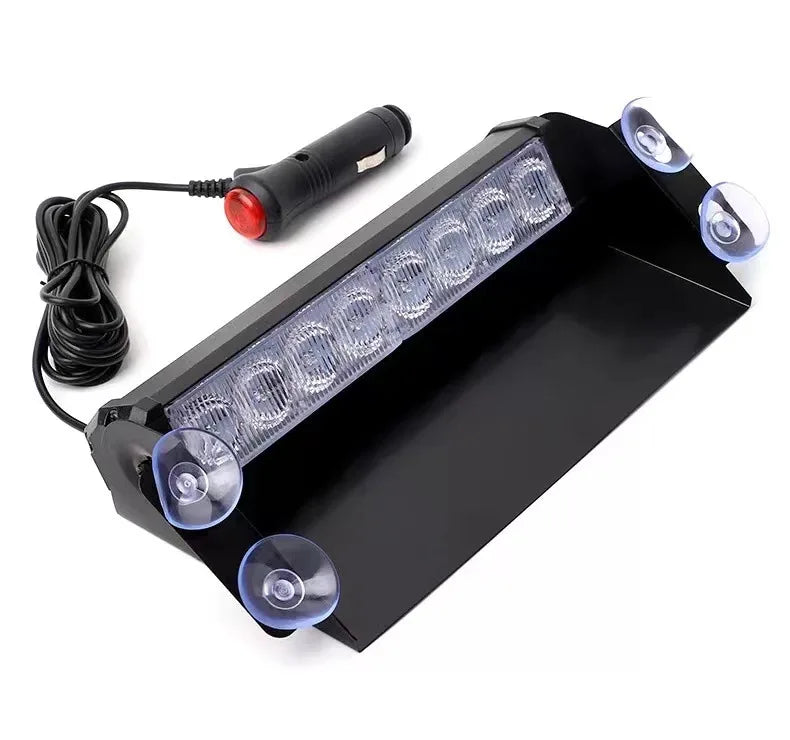 8 LED Police Lights Strobe Light For Car 12V Emergency Signal Lamps Warning Light Auto Truck Flashing Windshield Flash Lighting