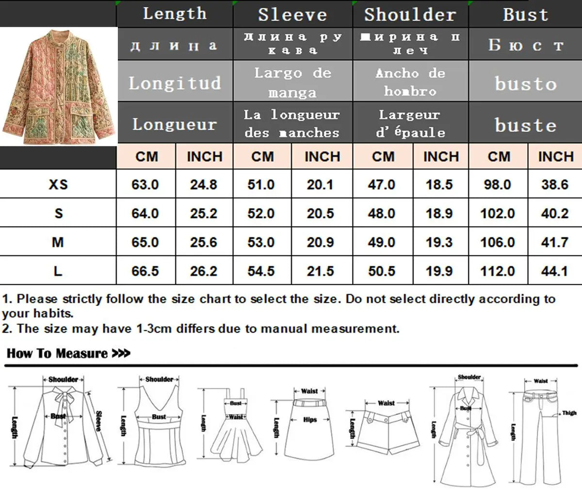 TRAFZA 2023 Winter Women's Vintage Print Cotton Coat Woman Single Breasted Quilted Jacket O-Neck Open Front High Street Outcoat