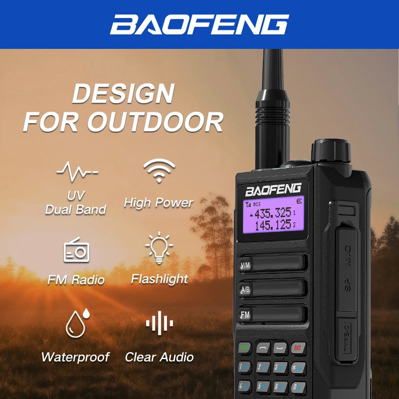 Baofeng Walkie Talkie UV-16 Long Range Powerful 10W Handheld HF Transceiver Dual Band VHF UHF 2 Way Ham Radio waterproof