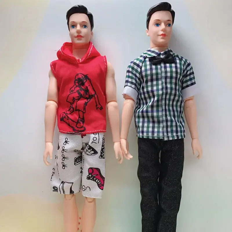 New 30cm Boy Friend Ken Doll Set Fashion Men Doll with Clothes Suit Children Play House Dress Up Toy Accessories