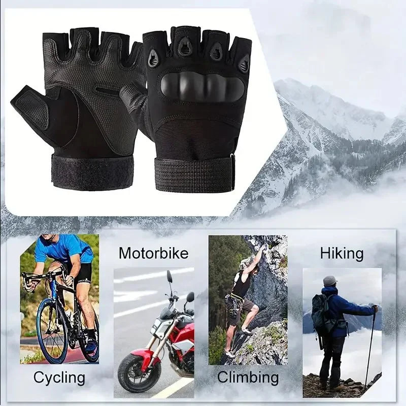 Outdoor Tactical Gloves Half Finger Paintball Airsoft Shot Combat Anti-Skid Men Bicycle Camping Hunting Gloves Protective Gear