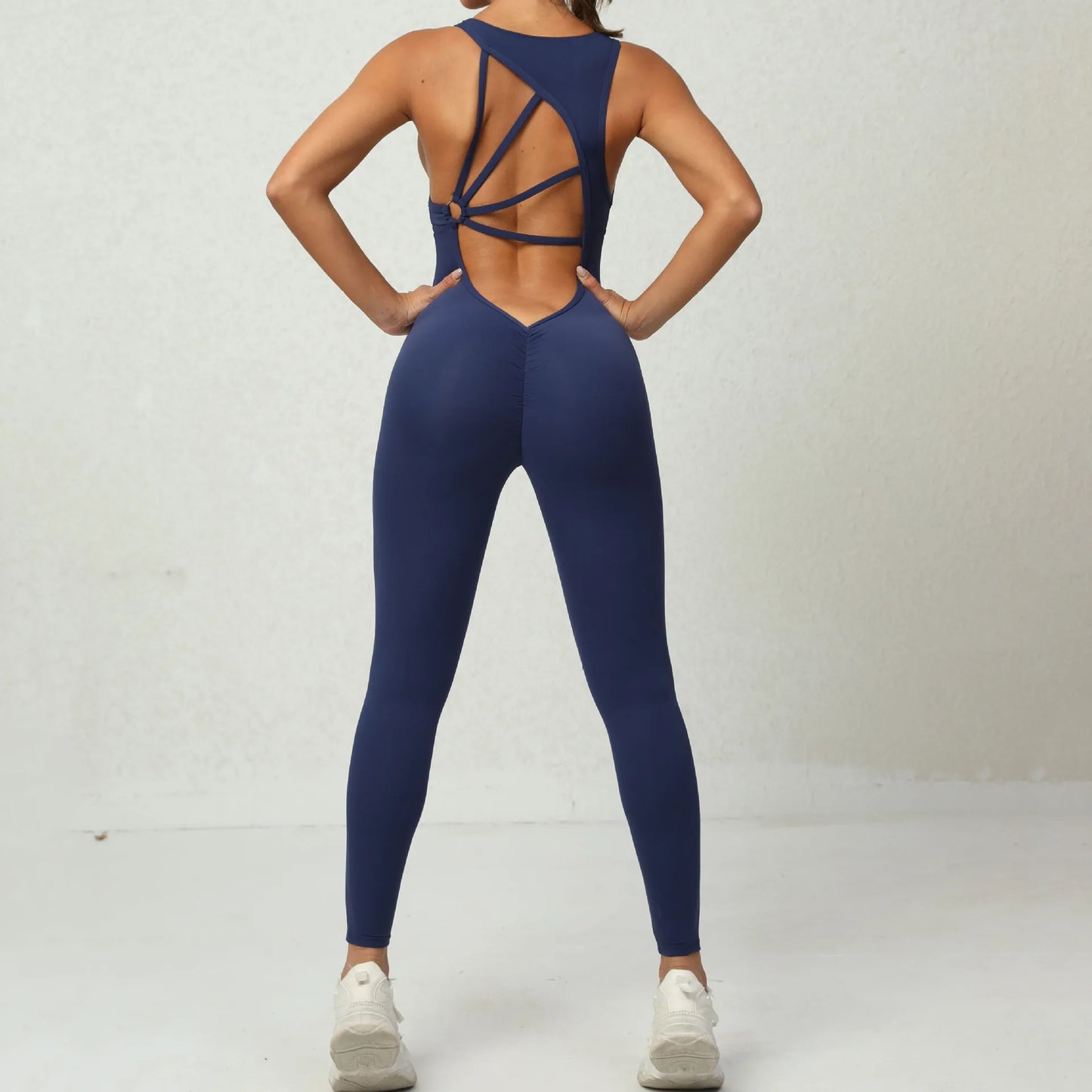 New Sportswear Woman Gym Fitness Overalls Sporty Jumpsuit Women Sport Sets Women Yoga Pants Clothes One Piece OutfitGirl  Back