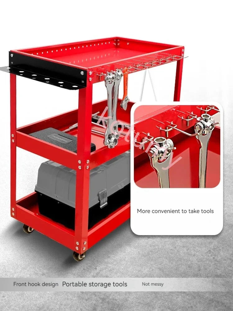 Multifunctional Tool Trolley Toolbox Tool Cart With Mute Wheels Maintenance Storage Shelf Layer Small Cart