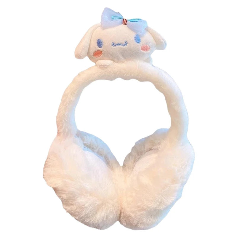 1PC Girls Gift Sanrio Children Plush Earmuffs Kuromi Cinnamoroll Winter Cute Cartoon Comfortable Warmth Protection Ear Toys