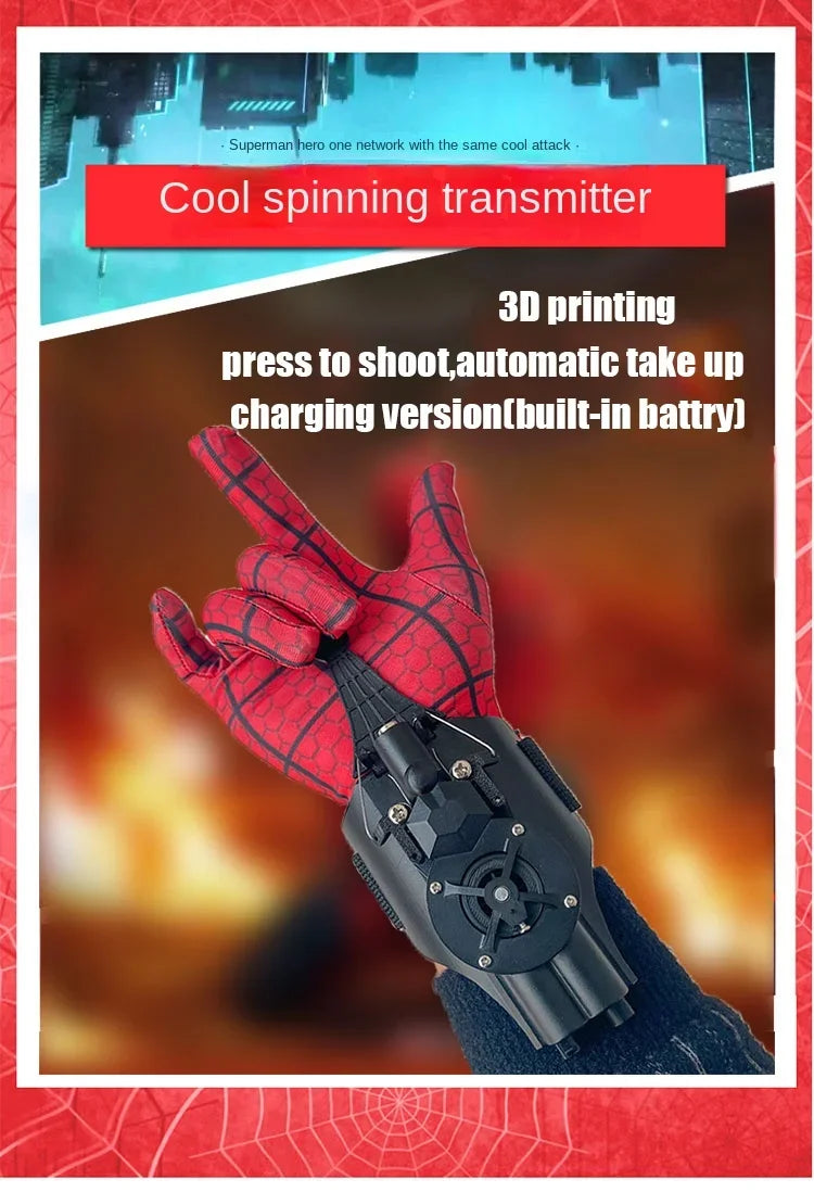 Spiderman Web Shooters Spider Man Wrist Launcher Upgraded Version Peter Parker Cosplay Gadgets Set Toys for Children Gift Kids