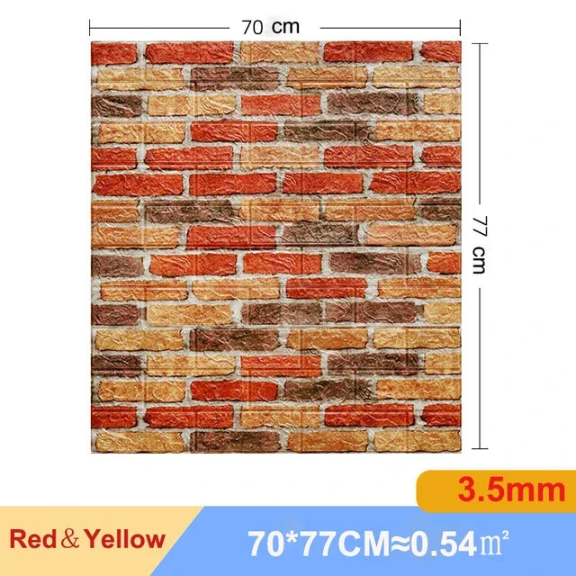 20 Pcs 3D Wall Stickers Brick Pattern Wallpaper DIY Waterproof for Living Room Bedroom Kitchen Background Home Wall Decoration