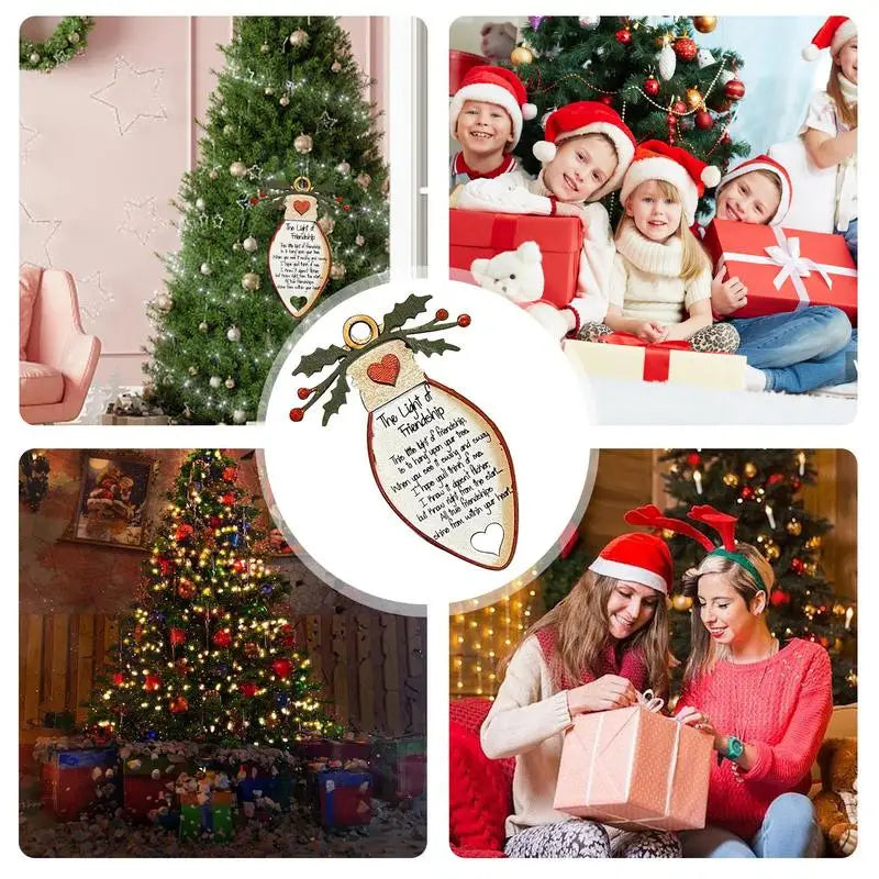 Friendship Christmas Ornament Wooden Best Friends Ornaments Female Friendship Gifts New Year Eve Party Favors Christmas Tree Dec