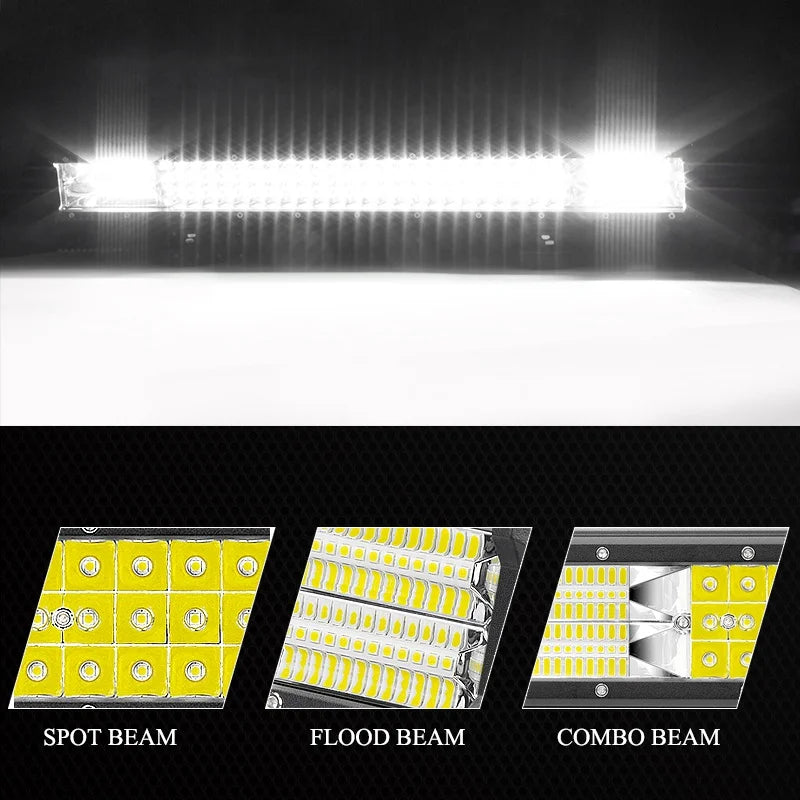 Tractor LED Work Light Bar 12V 24V 30V Combo Spot Flood IP68 For Off Road Harvester Vehicles SUV 4x4 4wd Truck Jeep Lorry