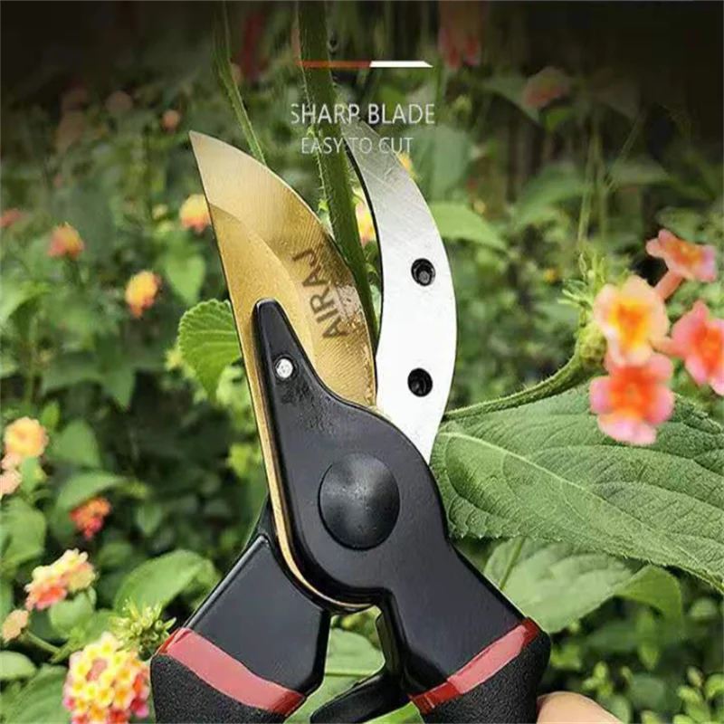 1Pcs Anti-Slip Pruning Shears Labor-saving Cutting Tools Rough Pruning Shears Garden Scissor Maintenance Tool Flower Trimming