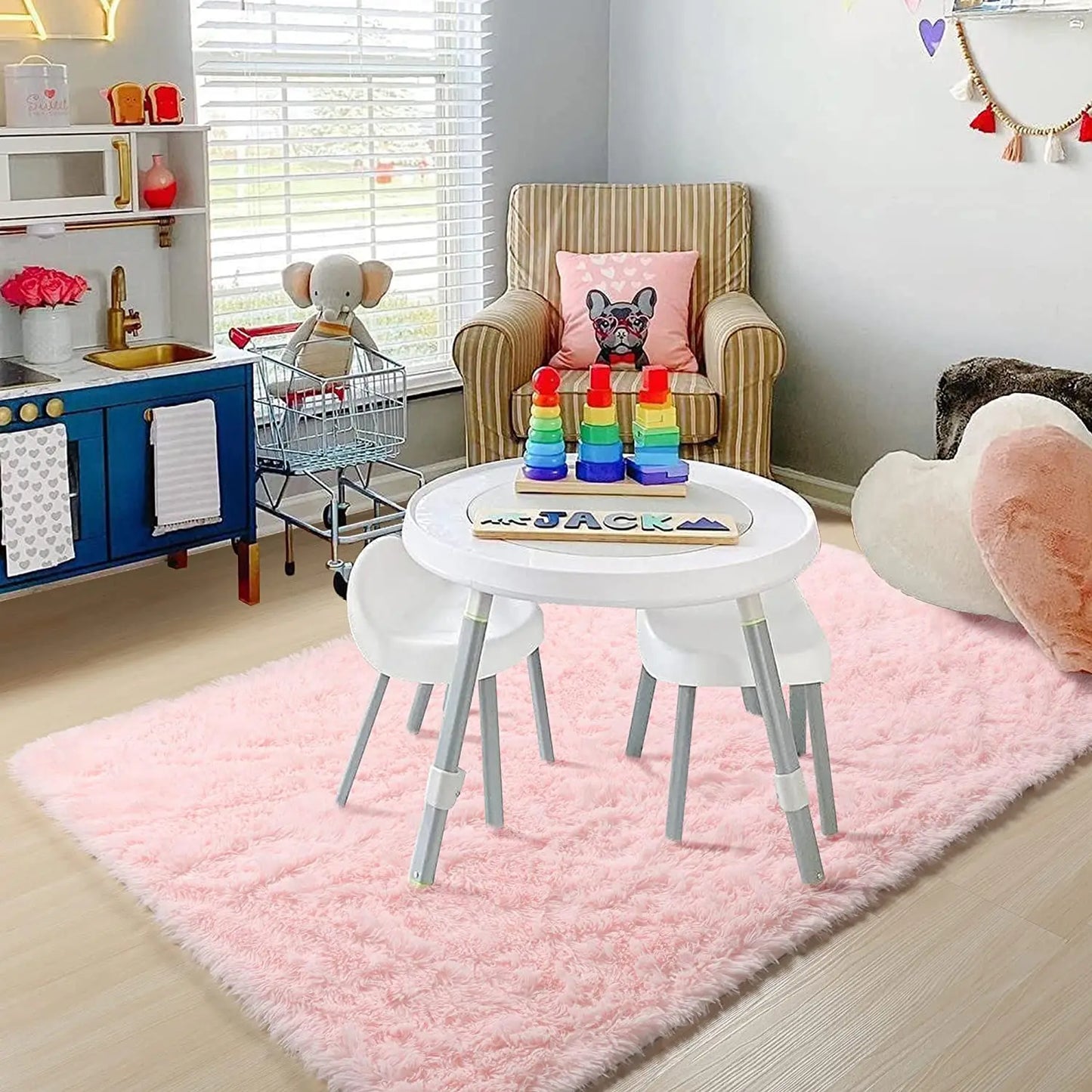 Soft Area Rugs For Bedroom Fluffy, Non-slip Tie-Dyed Fuzzy Shag Plush Soft Shaggy Bedside Rug, Tie-Dyed Living Room Carpet