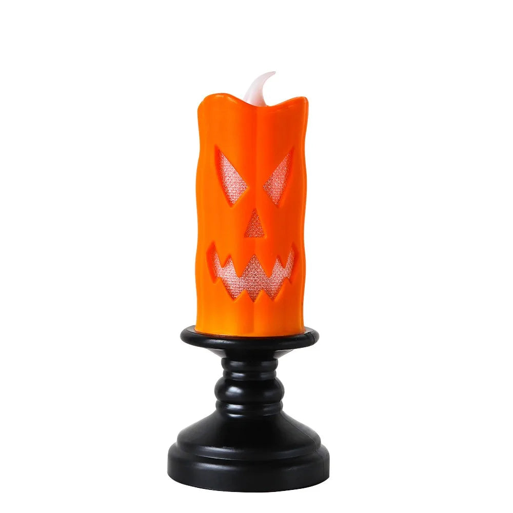 Halloween Pumpkin Skull Candle Desk Table  Lamp Candle Light Prop Candlestick Ornament Happy Halloween Party Decor