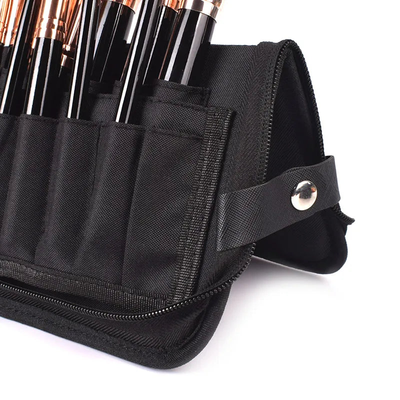 Cosmetic Case Travel Bag Canvas Women Foldable Support Makeup Brushes Tools Storage Bag Professional Beauty Brush Holder Pouch