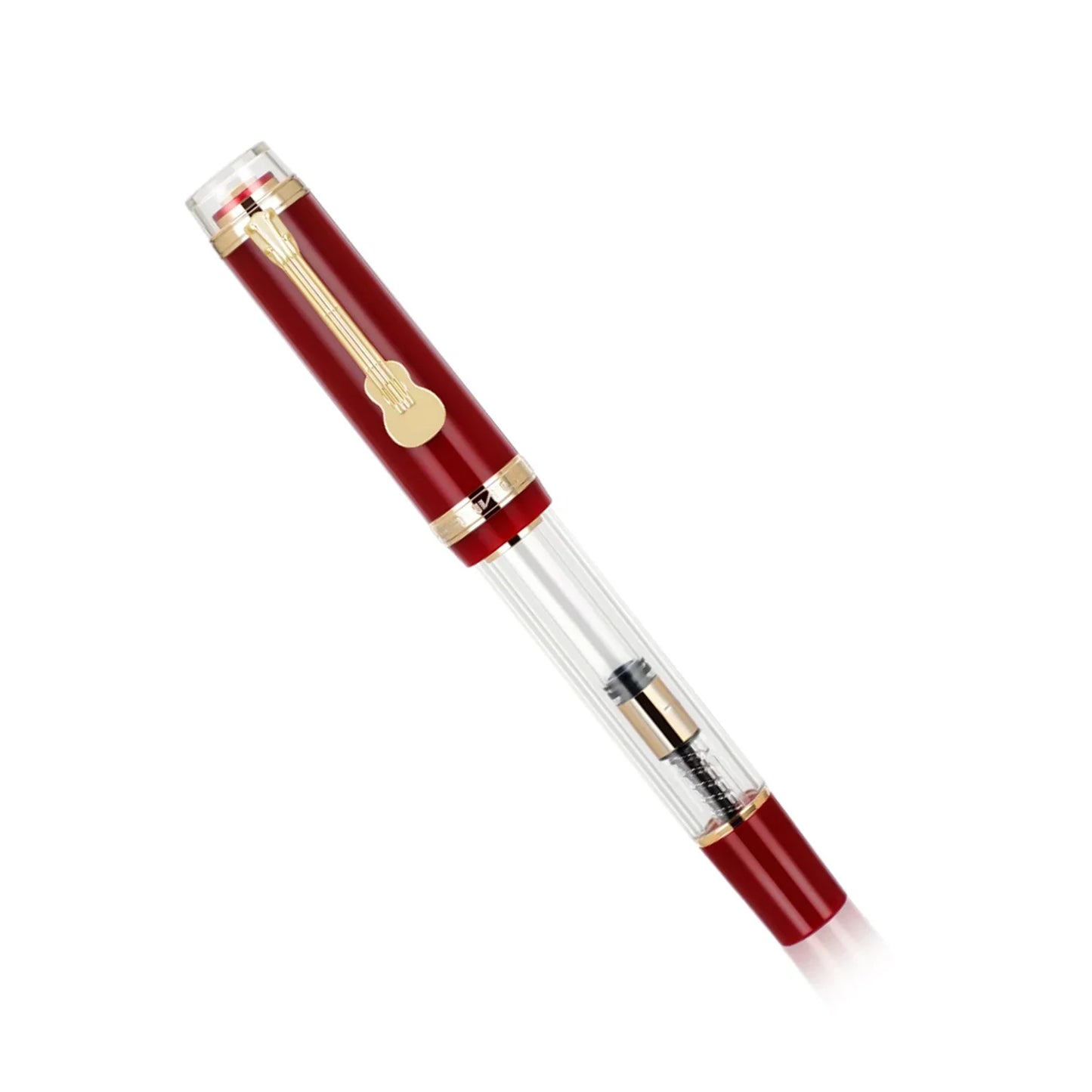 Jinhao 1935 TIANDAO Fountain Pen Guitar Clip 0.5/0.7MM Nib Transparent Red Luxury Writing Ink gift Pens Office School Stationary