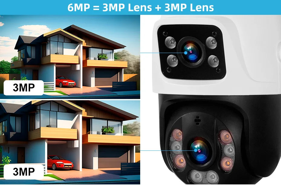 KERUI 6MP Full HD 8CH Wireless NVR Security WIFI IP Dual Lens Camera System Kit Outdoor Surveillance CCTV Audio Video Recorder