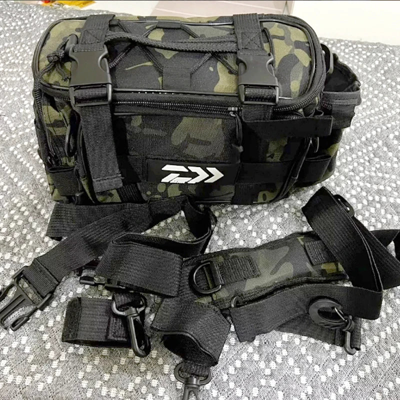 New Multifunction Backpack Lure Box Gear Storage Bag Fanny Pack for Men Fly Fishing Backpack with Rod Holder Sling Shoulder Bag