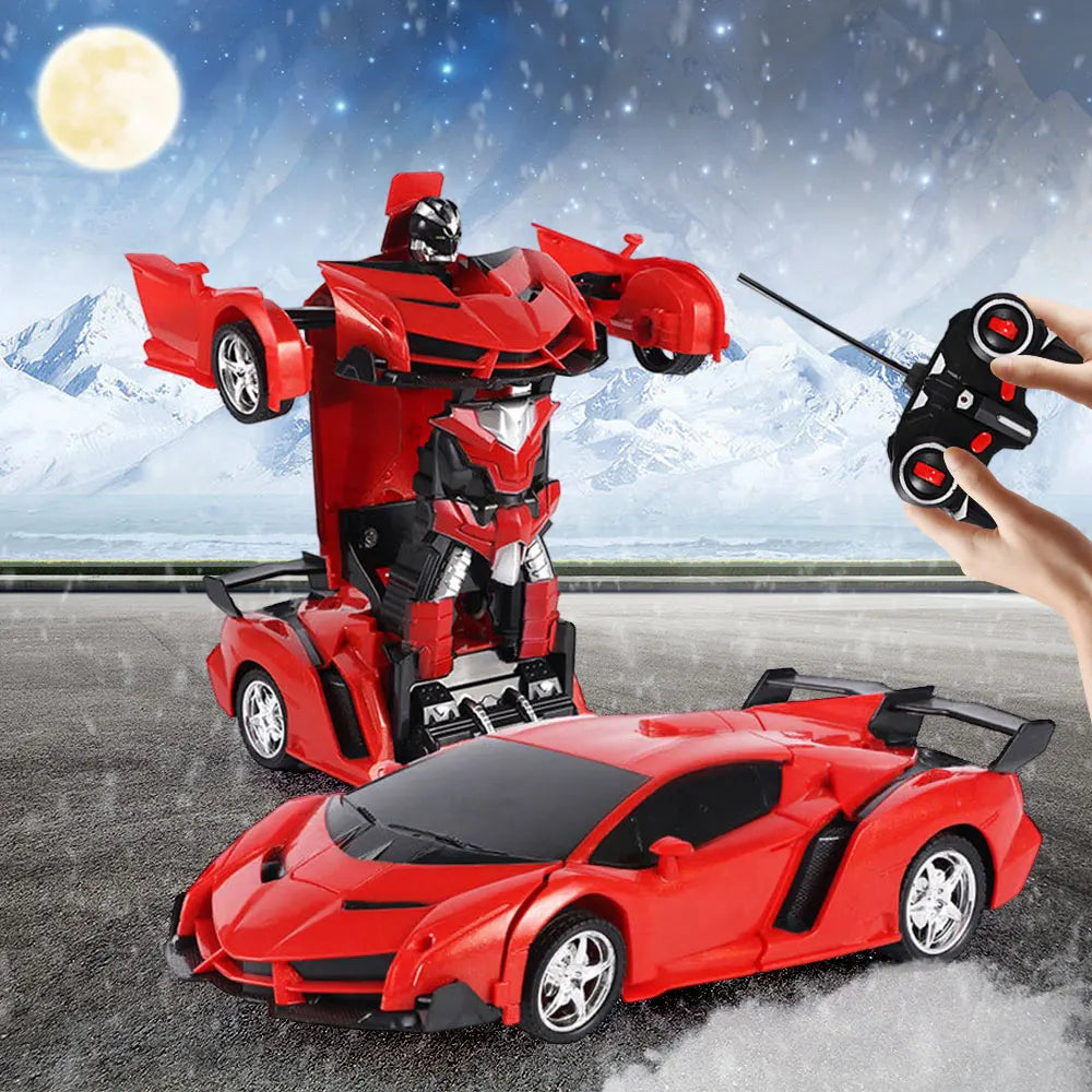 Mini 2 In 1 Car Toys Transform Car Robot Model Car Remote Control RC Car Deformation Car Toy Boys Gifts Children Toys Gift