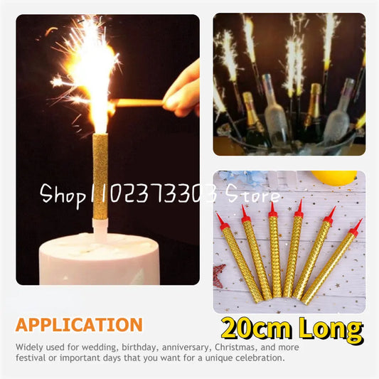 18/12/6PCS 20cm Extra Long Cake Magic Candle Birthday Party Baby Bath Cake Decoration Party Supplies