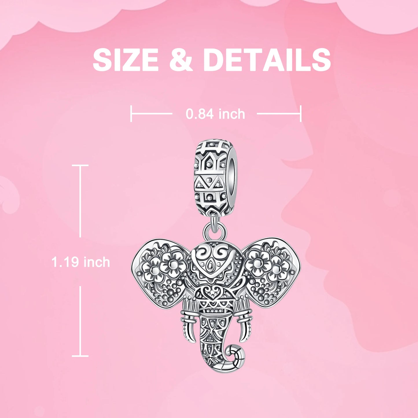 925 Silver elephant lion rhinoceros dinosaur Animal Charms Beads Fit Original Pandora Bracelets Fine DIY Christmas Jewelry Gifts