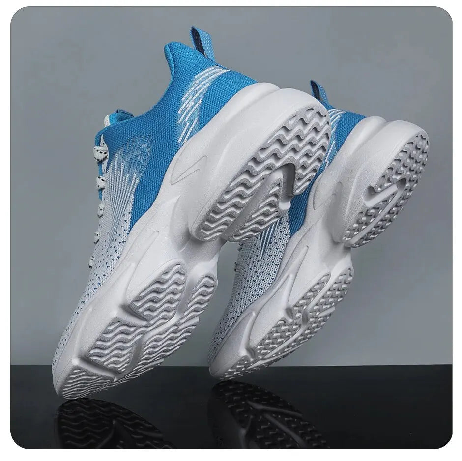 Athletic Running Shoes for Men Walking Jogging Fashion Sneakers Lightweight Breathable Flywoven Mesh Sport Shoe Lace Up