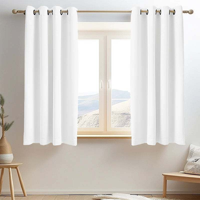 Modern Short Windows Curtains for Living Room Bedroom Solid Curtain for Kitchen Tende Finished Drapes Room Divider Shading 70%