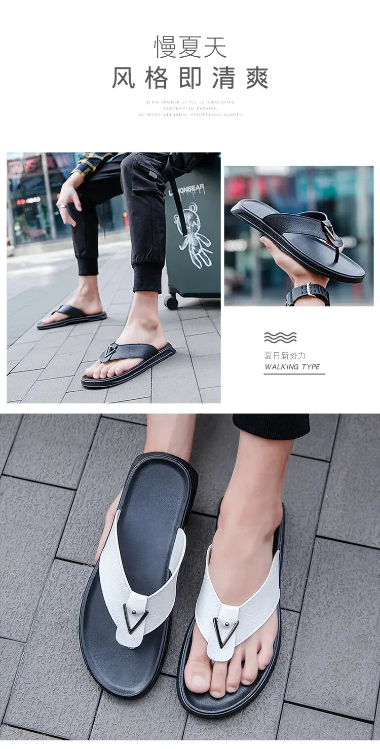 39-44Men's Flip-flops Outdoor Slippers Casual Beach Shoes Summer Slippers Men Luxury Sandals Fashion Shoes for Boy Free Shipping