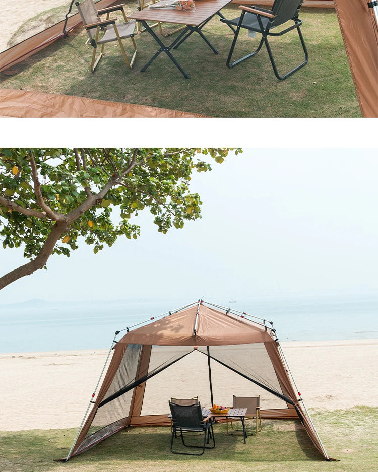 Sonuto Outdoor Canopy Tent Automatic Quick-Opening Aluminum Pole Camping Rainproof Beach Fishing Mosquito Net Sunshade Pergola