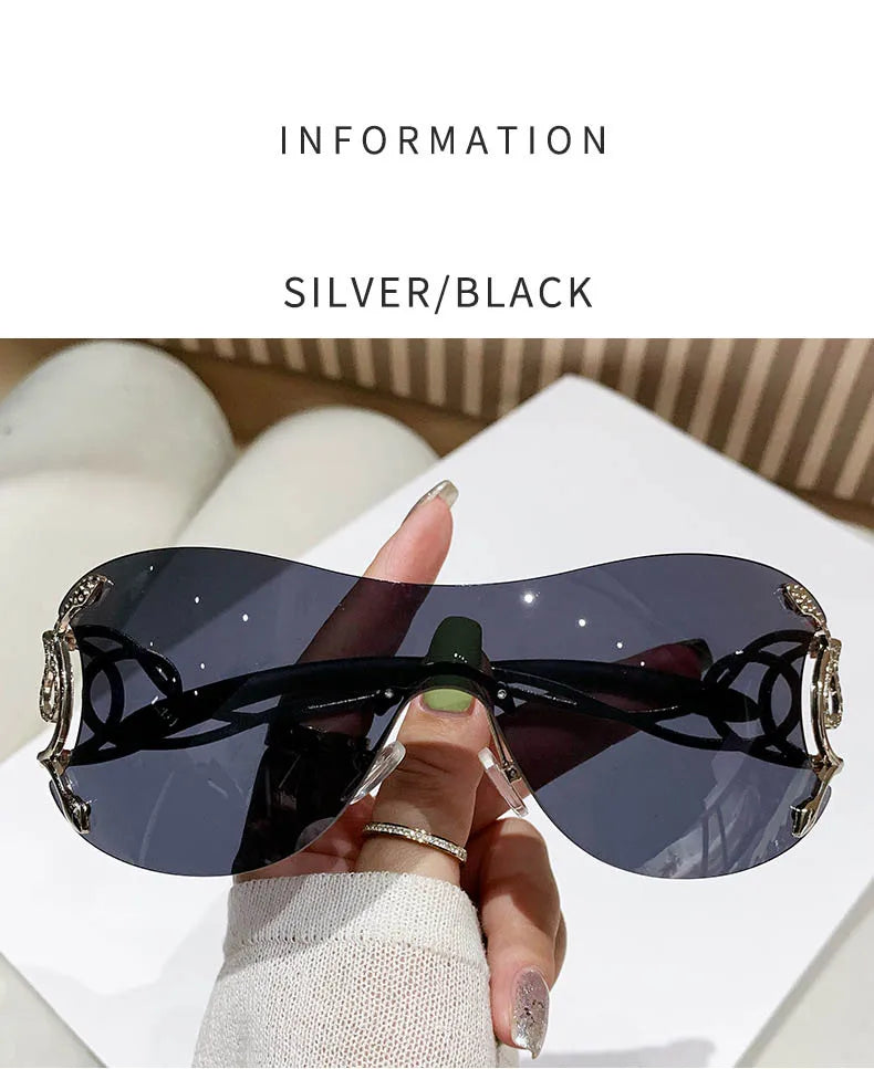 Y2k Fashion Sunglasses Women Vintage Oculos Sunglasses Rimless Designer Glasses Trending Sun Lentes Gafas De Sol Mujer Lunette