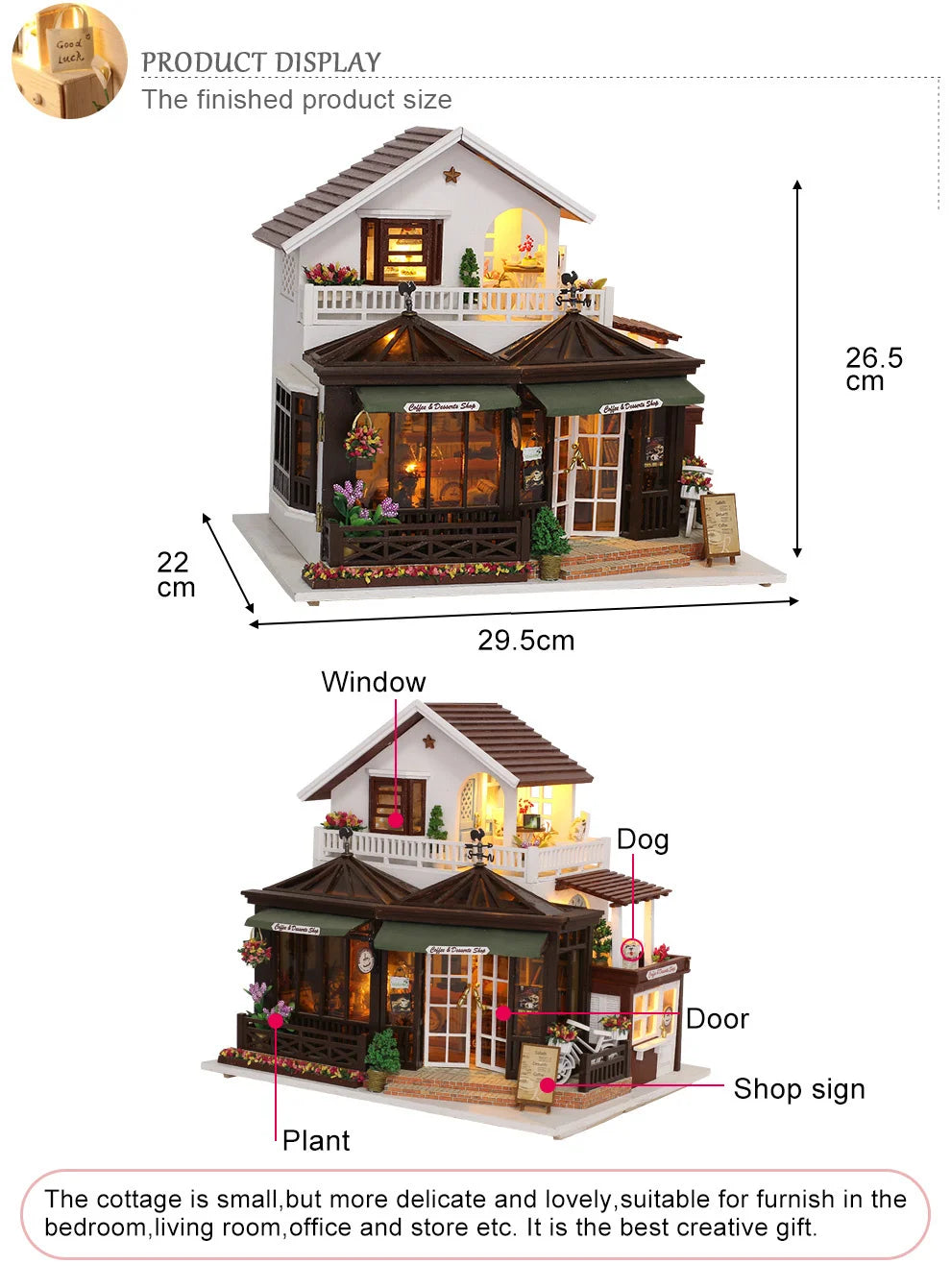 DIY Dollhouse Wooden doll Houses Miniature Doll House Furniture Kit Casa Music Led Toys for Children Birthday Gift