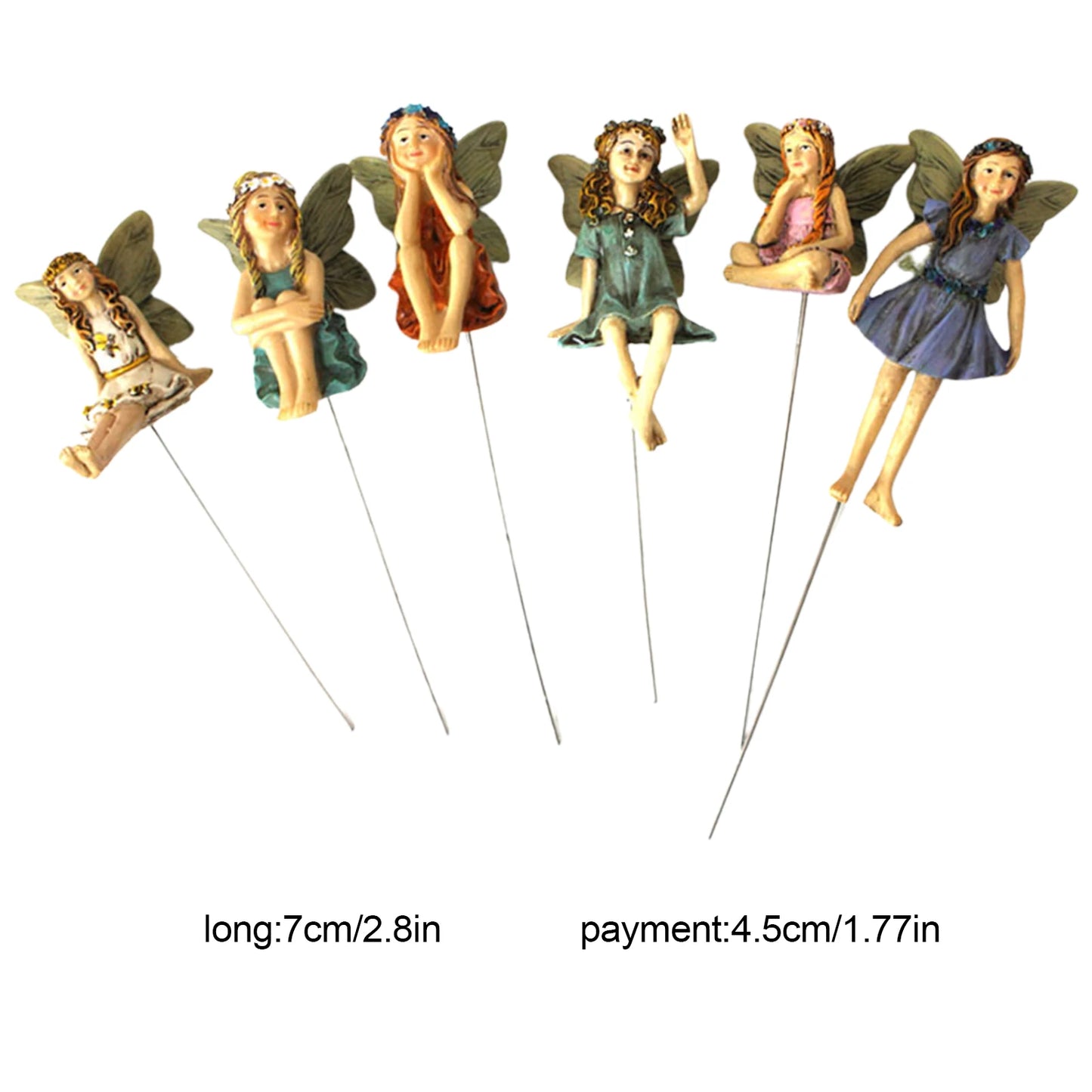 6pcs/set Faries Figurine For Fairy Garden, Planter Pot Hanger Decorations, Fairies Flower Pot Resin Angel Accessories Ornaments