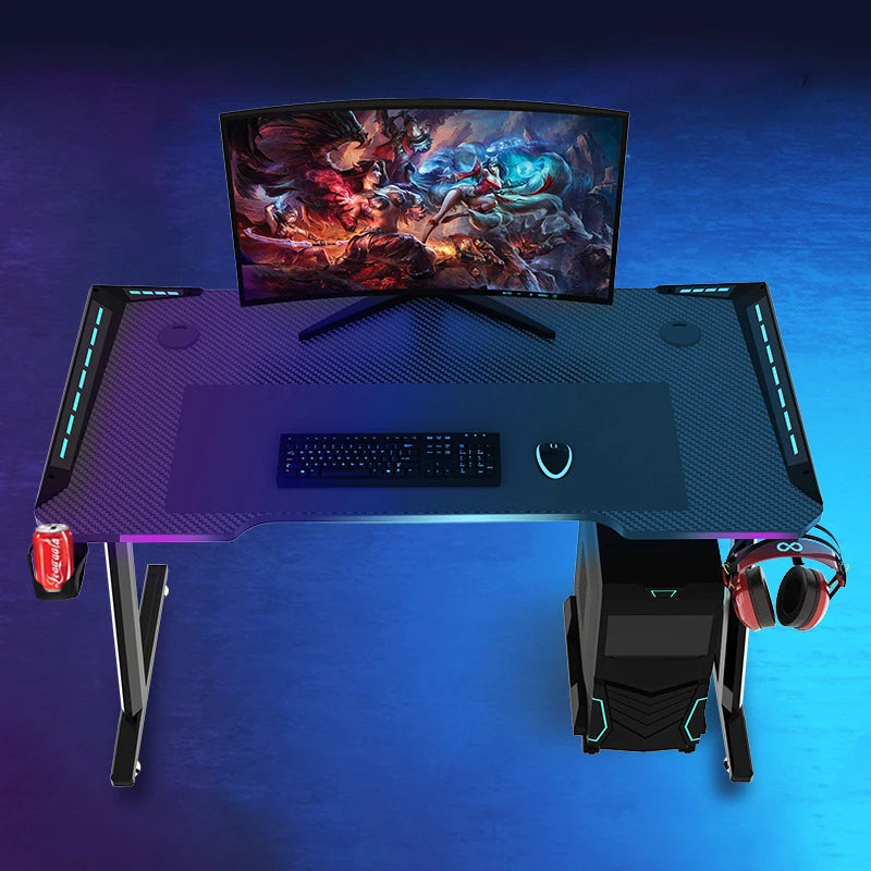 Custom gaming desks black LED RGB PC computer racing table home office computer desk