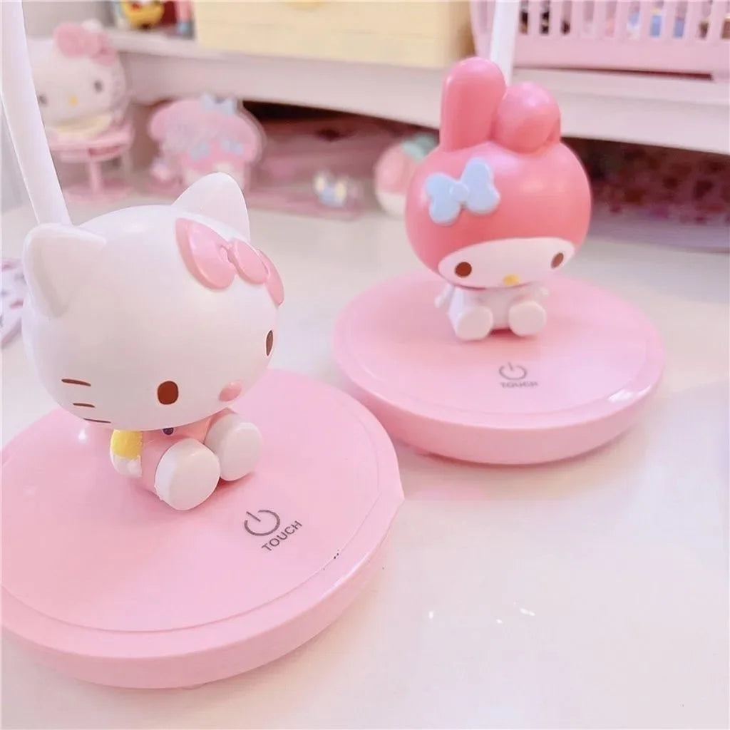 Kawaii Genuine Sanrio Led Night Light Hello Kitty My Melody Cartoon Desktop Bedroom Table Lamp Children Learning Cute Gift