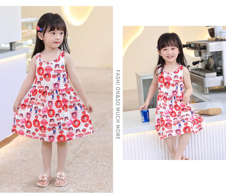 Cute Summer Children Clothing Girl Dresses Kids Dresses Clothes for Girls Party Princess Fashion Outfit Cartoon Beach Dress