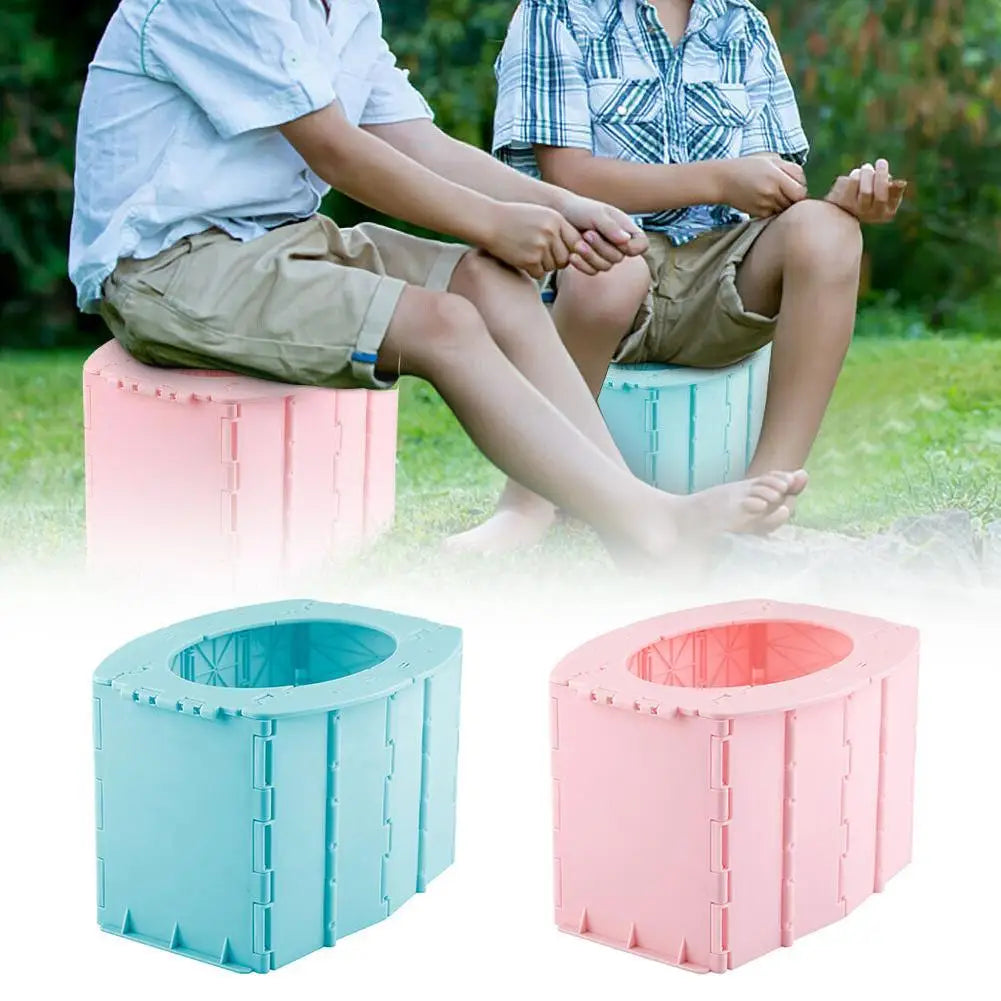 Children's Adult Portable Travel Folding Toilet Urinal Mobile Seat For Camping Hiking Long-distance Travel Outdoor Supplies