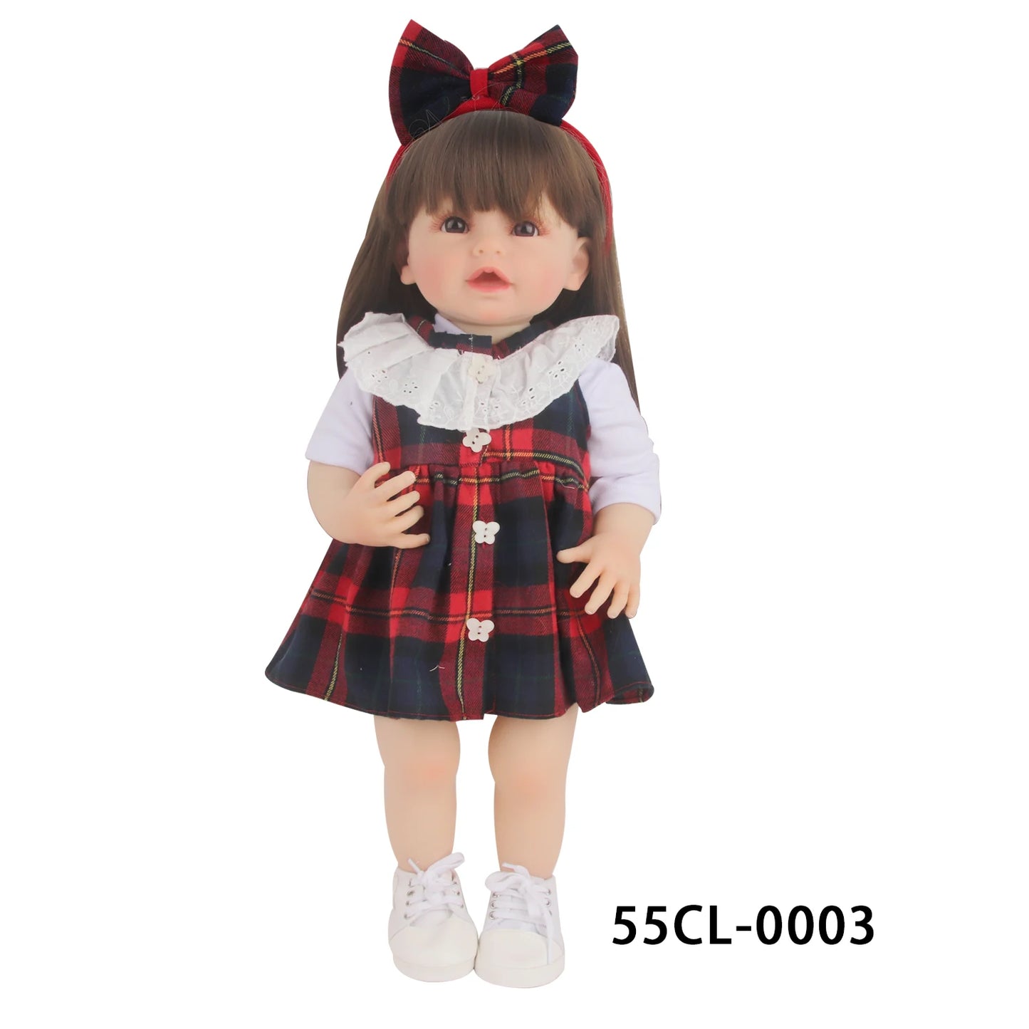 55CM 22 Inches Baby Reborn Girl Doll Full Body Soft Silicone Cute Newborn Dolls With Shoes,Clothes Girl's Best Gift Festival Toy