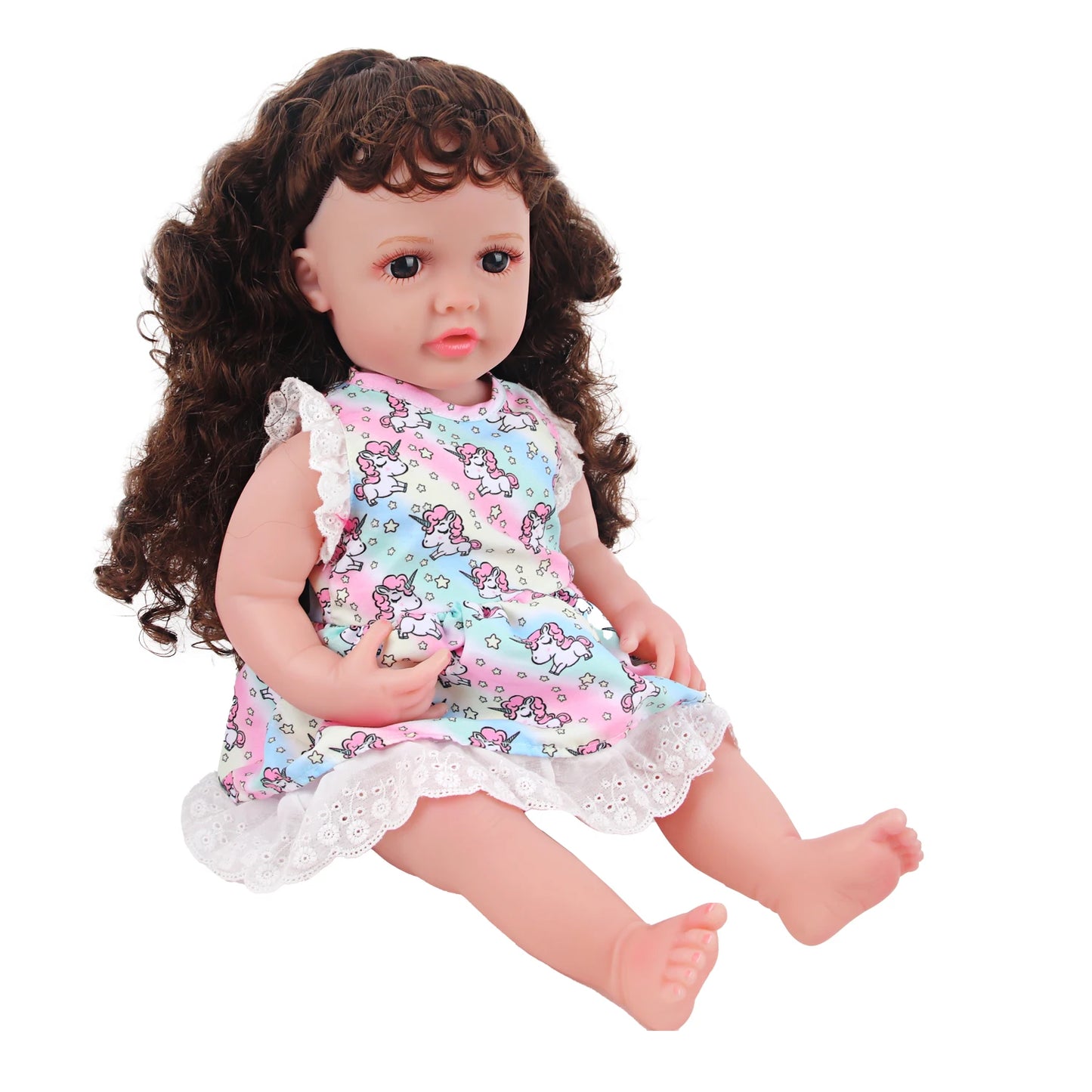 55CM 22 Inches Baby Reborn Girl Doll Full Body Soft Silicone Cute Newborn Dolls With Shoes,Clothes Girl's Best Gift Festival Toy