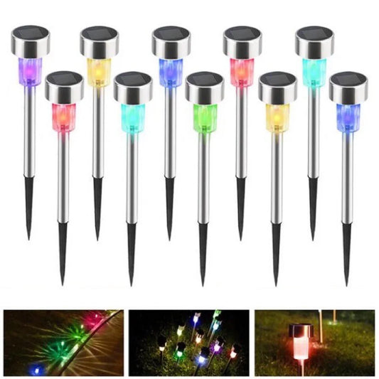 Solar Outdoor Lights 7 Color Garden Lights Waterproof Landscape Path Yard Backyard Lawn Patio Decorative Led Lamp