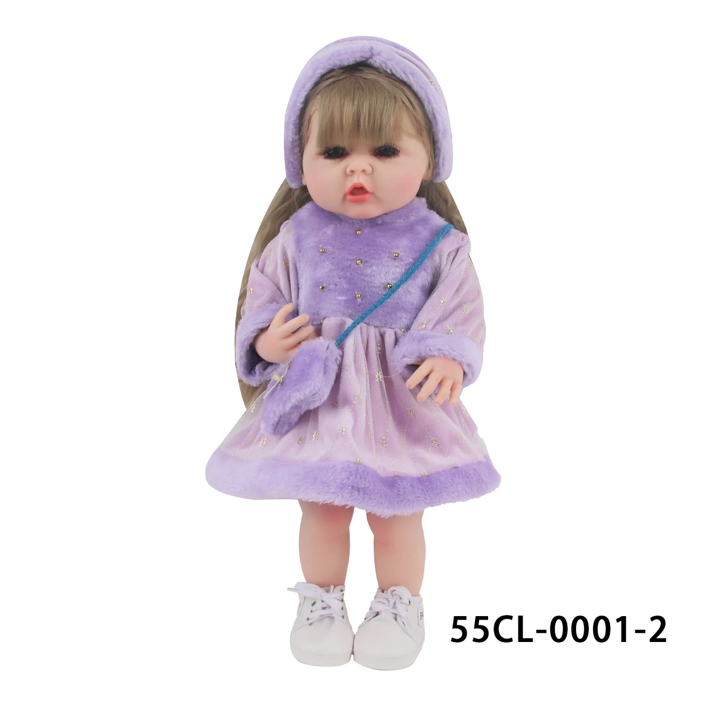 55CM 22 Inches Baby Reborn Girl Doll Full Body Soft Silicone Cute Newborn Dolls With Shoes,Clothes Girl's Best Gift Festival Toy