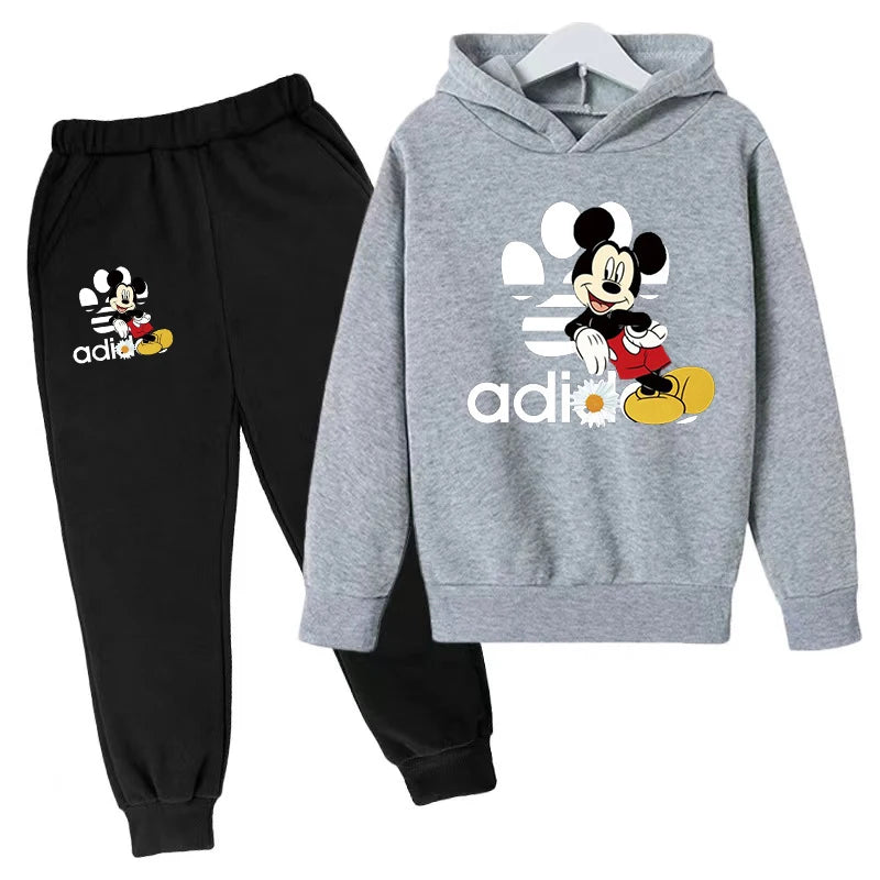 Kids Hoodie Clothes  Mouse Print Boys Girls Toddler 3-12Y Gift Top+Trousers 2P Charming Coat Fashion Casual Sweatshirt Set